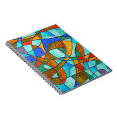 Glas in lood: abstracte kleurrijke schets. notitieboek (Rechterzijde)