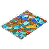 Glas in lood: abstracte kleurrijke schets. notitieboek (Linkerzijde)