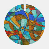 Glas in lood: abstracte kleurrijke schets. ornament (Achterkant)