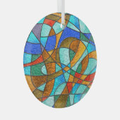 Glas in lood: abstracte kleurrijke schets. ornament (Voorkant Rechts)