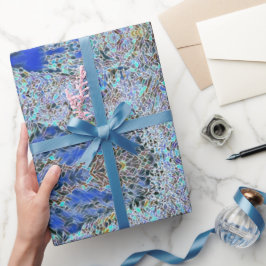 Glas in lood abstracte kunst blauwhelm cadeaupapier