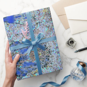 Glas in lood abstracte kunst blauwhelm cadeaupapier