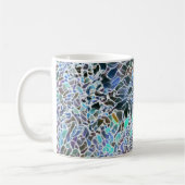 Glas in lood abstracte kunst blauwhelm koffiemok (Links)