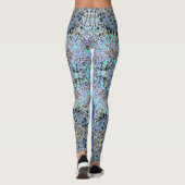 Glas in lood abstracte kunst blauwhelm leggings (Achterkant)