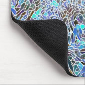 Glas in lood abstracte kunst blauwhelm muismat (Hoek)