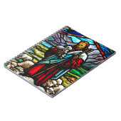 Glas in lood afbeelding van Jezus en lammeren Notitieboek (Linkerzijde)