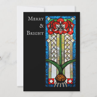 Glas in lood amaryllis Holiday en Kerstmis Feestdagenkaart