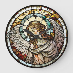 Glas in lood Angel Design Clock Grote Klok