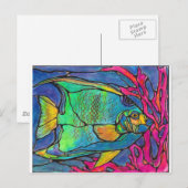 Glas in lood Angel Fish Briefkaart (Voorkant / Achterkant)