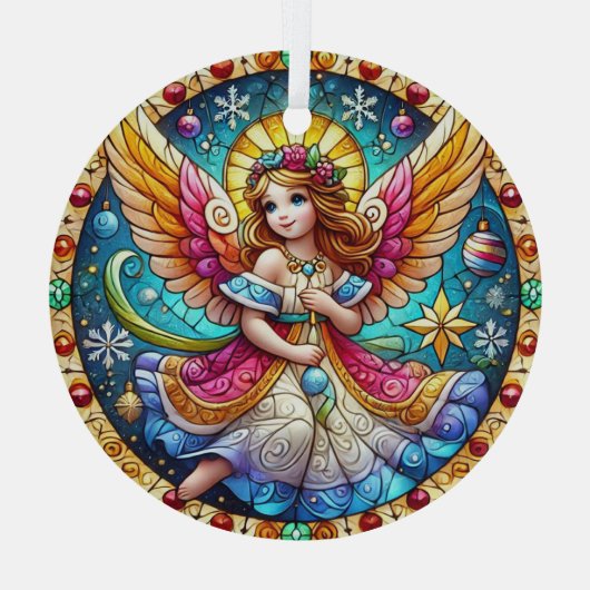 Glas in lood Angel Glas Ornament (Achterkant)