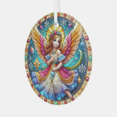 Glas in lood Angel Glas Ornament (Voorkant links)