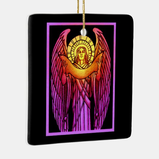 Glas in lood Angel Keramisch Ornament (Rechts)