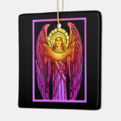 Glas in lood Angel Keramisch Ornament (Links)