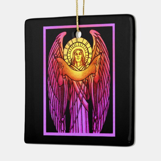 Glas in lood Angel Keramisch Ornament (Links)