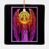 Glas in lood Angel Keramisch Ornament (Achterkant)