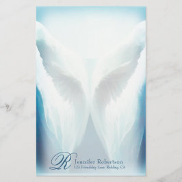Glas in lood Angel Monogram Stationery Briefpapier