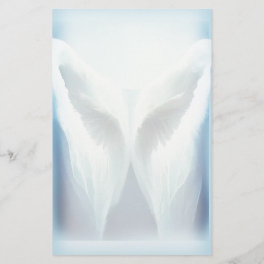 Glas in lood Angel Monogram Stationery Briefpapier (Achterkant)