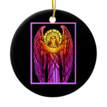 Glas in lood Angel Round Ornament