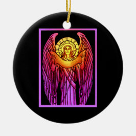 Glas in lood Angel Round Ornament