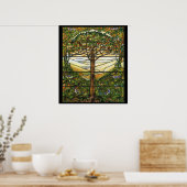 Glas in lood Apple Tree-kunst afdrukken Poster (Keuken)