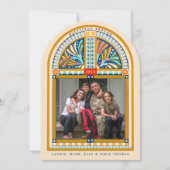 Glas in lood Arch Elegant Kerstfotokaart Kaart (Voorkant)