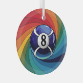 Glas in lood Art, 8 Ball Glas in lood Style Ornament (Voorkant Rechts)