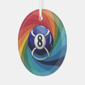 Glas in lood Art, 8 Ball Glas in lood Style Ornament (Voorkant links)