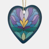 Glas in lood Art, Abstract Flower Glas in lood Keramisch Ornament (Links)