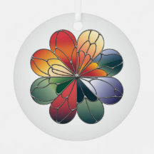 Glas in lood Art, Abstract Flower Glas in lood