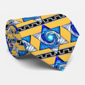 Glas in lood Art Deco Magen David Stropdas (Opgerold)