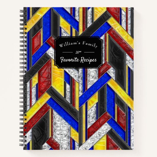 Glas in lood Art Deco Recept Notitieboek (Voorkant)