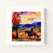 Glas in lood Art Design Cowboy Trail Ride Notitieboek (Achterkant)