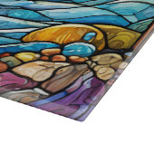 Glas in lood art dolfijn snijplank (Hoek)