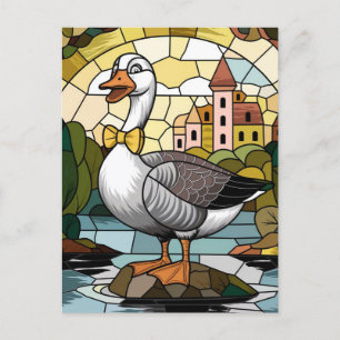 Glas in lood Art, Gekke Gans Glas in lood Briefkaart