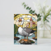 Glas in lood Art, Gekke Gans Glas in lood Briefkaart (Staand voorkant)