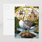 Glas in lood Art, Gekke Gans Glas in lood Briefkaart (Voorkant / Achterkant)