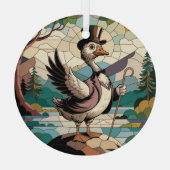 Glas in lood Art, Gekke Gans Glas in lood Glas Ornament (Achterkant)