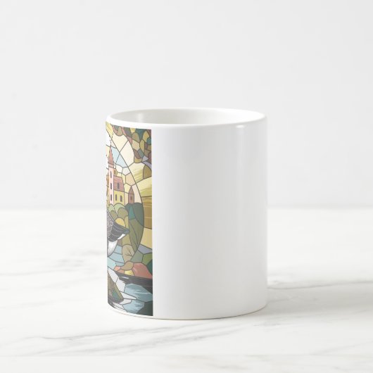 Glas in lood Art, Gekke Gans Glas in lood Koffiemok (Center)