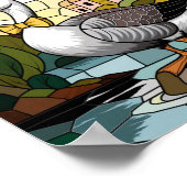 Glas in lood Art, Gekke Gans Glas in lood Poster (Hoek)