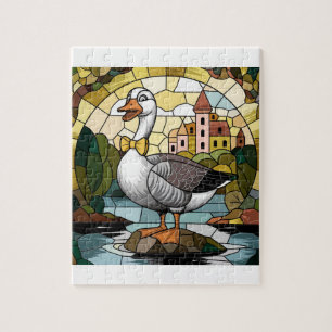Glas in lood Art, Gekke Goose Glas in lood Ceram Legpuzzel