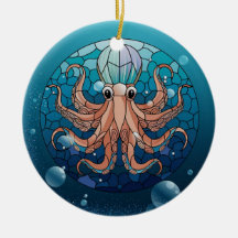 Glas in lood Art, Glas in lood Octopus