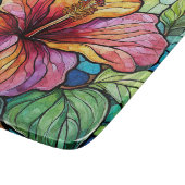 Glas in lood art hibiscus snijplank (Hoek)