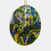 Glas in lood Art, Hummingbird Glas in lood Keramisch Ornament (Rechts)