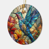 Glas in lood Art, Hummingbird Glas in lood Keramisch Ornament (Links)