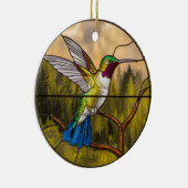 Glas in lood Art, Hummingbird Glas in lood Keramisch Ornament (Rechts)