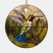 Glas in lood Art, Hummingbird Glas in lood