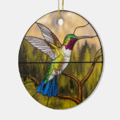 Glas in lood Art, Hummingbird Glas in lood Keramisch Ornament (Links)