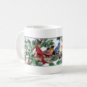 Glas in lood Art Mooie Bloesems & Vogels Koffiemok (Voorkant links)