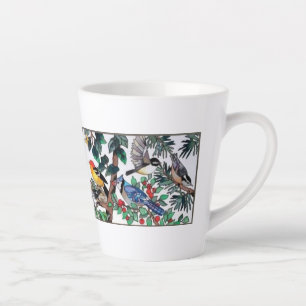 Glas in lood Art Mooie Bloesems & Vogels Latte Mok