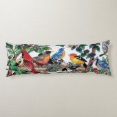 Glas in lood Art Mooie Bloesems & Vogels Lichaamskussen (Achterkant)